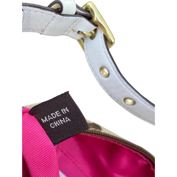 Coach Signature Multi-Color Stripe Shoulder Bag 40540 Top Handle Pouch - Picture 12 of 16